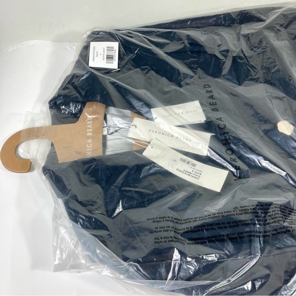 Veronica Beard Delpha Crop Jacket Blazer Navy Blue Linen 4 Designer 304LN1410426 - Picture 10 of 15